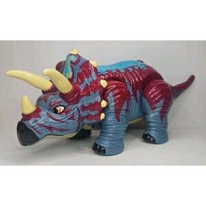 Trample the Triceratops Dinosaur Fisher Price Mattel Imaginext Walk & Roar 2006